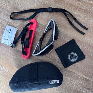 CROCS Black and Red Glasses Set that converts to goggles